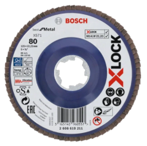 BOSCH FLAP DISC X-LOCK BEST FOR METAL G12 125MM 